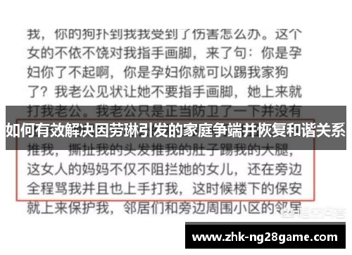 如何有效解决因劳琳引发的家庭争端并恢复和谐关系