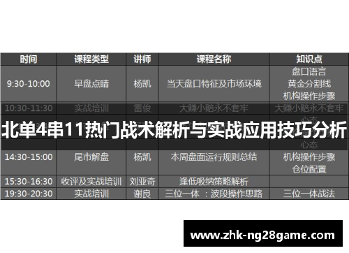 北单4串11热门战术解析与实战应用技巧分析
